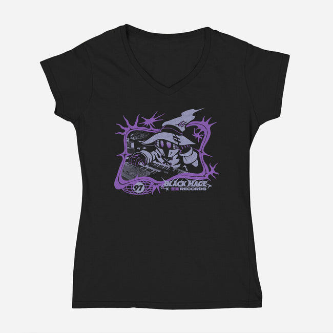 Black Mage Records-Womens-V-Neck-Tee-ilustrata