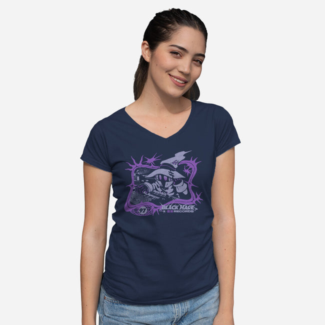 Black Mage Records-Womens-V-Neck-Tee-ilustrata