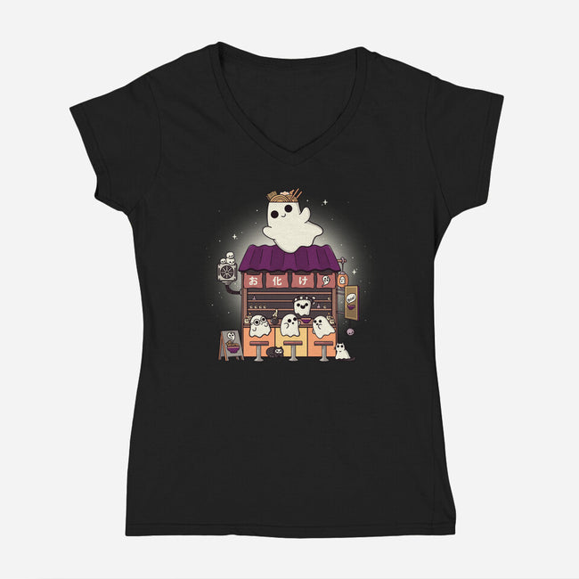 Ramen Obake-Womens-V-Neck-Tee-Freecheese