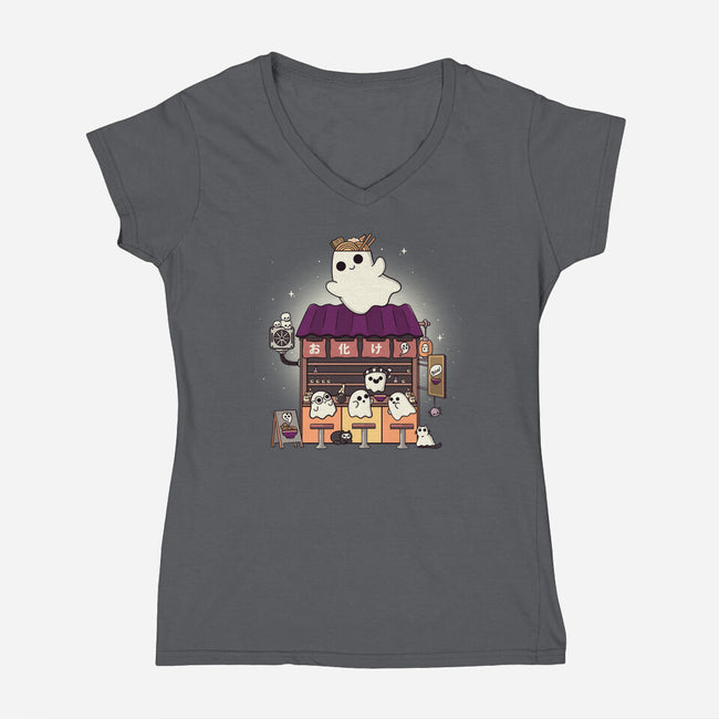 Ramen Obake-Womens-V-Neck-Tee-Freecheese