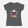 Ramen Obake-Womens-V-Neck-Tee-Freecheese