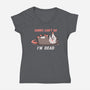 Sorry Can't Go Im Dead-Womens-V-Neck-Tee-TechraNova