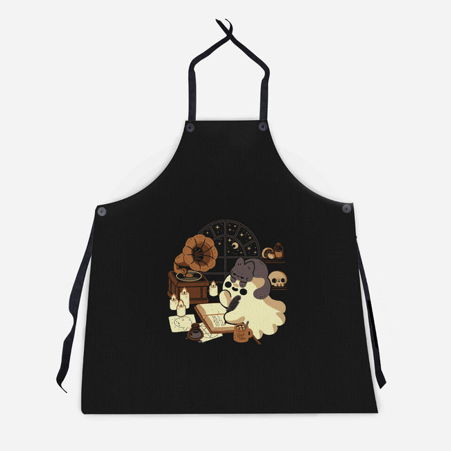 Spooky Cute Ghost Lofi-Unisex-Kitchen-Apron-xMorfina