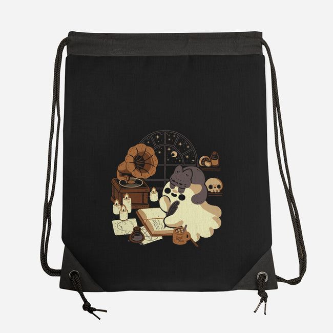 Spooky Cute Ghost Lofi-None-Drawstring-Bag-xMorfina