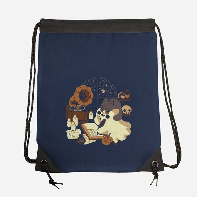 Spooky Cute Ghost Lofi-None-Drawstring-Bag-xMorfina