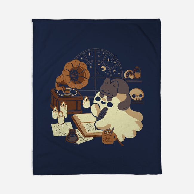 Spooky Cute Ghost Lofi-None-Fleece-Blanket-xMorfina