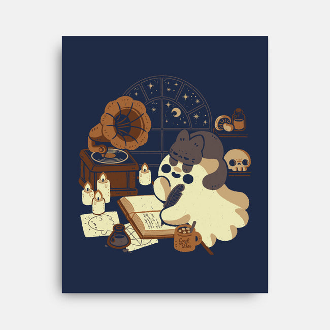 Spooky Cute Ghost Lofi-None-Stretched-Canvas-xMorfina