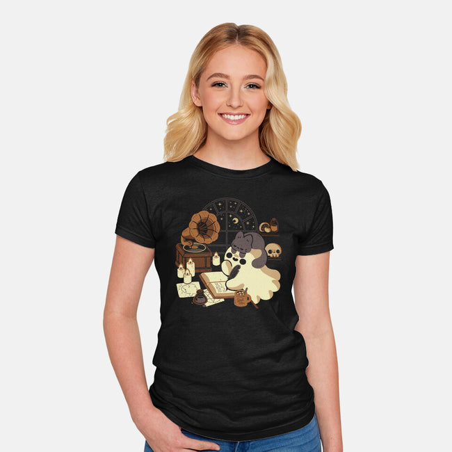 Spooky Cute Ghost Lofi-Womens-Fitted-Tee-xMorfina