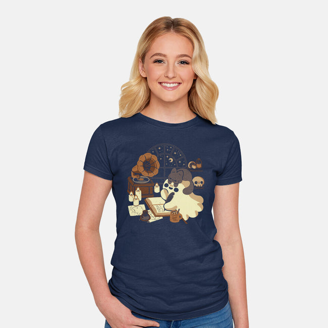Spooky Cute Ghost Lofi-Womens-Fitted-Tee-xMorfina