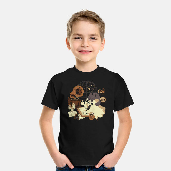 Spooky Cute Ghost Lofi-Youth-Basic-Tee-xMorfina