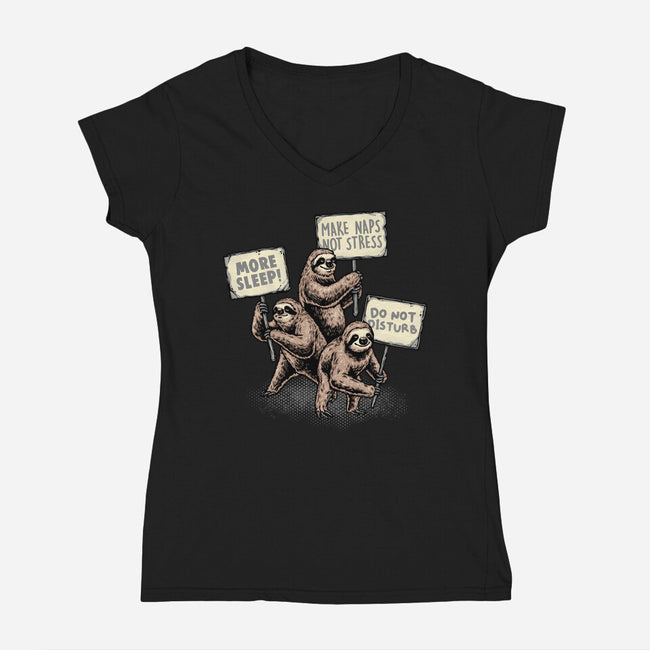 Sloths Unite-Womens-V-Neck-Tee-glitchygorilla