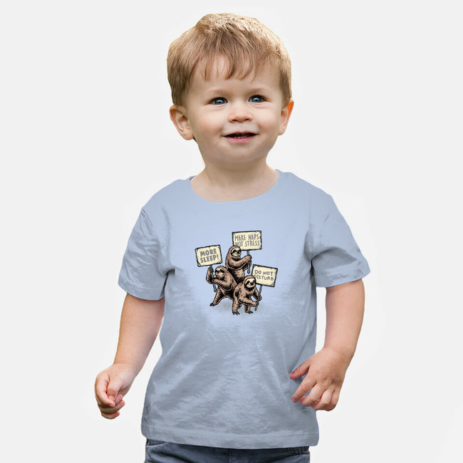 Sloths Unite-Baby-Basic-Tee-glitchygorilla