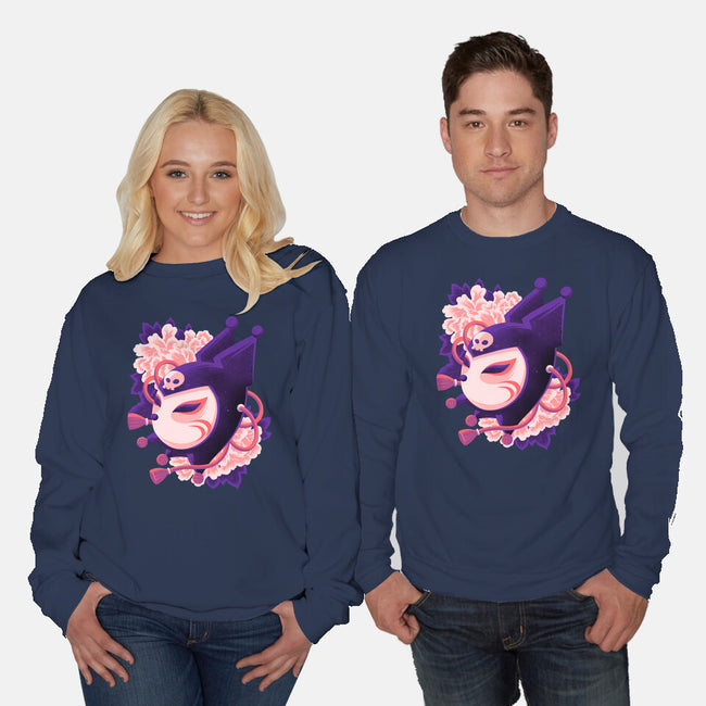 Cute Imp Mask-Unisex-Crew Neck-Sweatshirt-rmatix