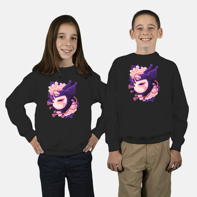Cute Imp Mask-Youth-Crew Neck-Sweatshirt-rmatix