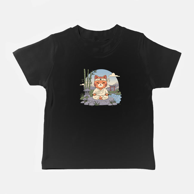 Meditating Cat-Baby-Basic-Tee-GODZILLARGE
