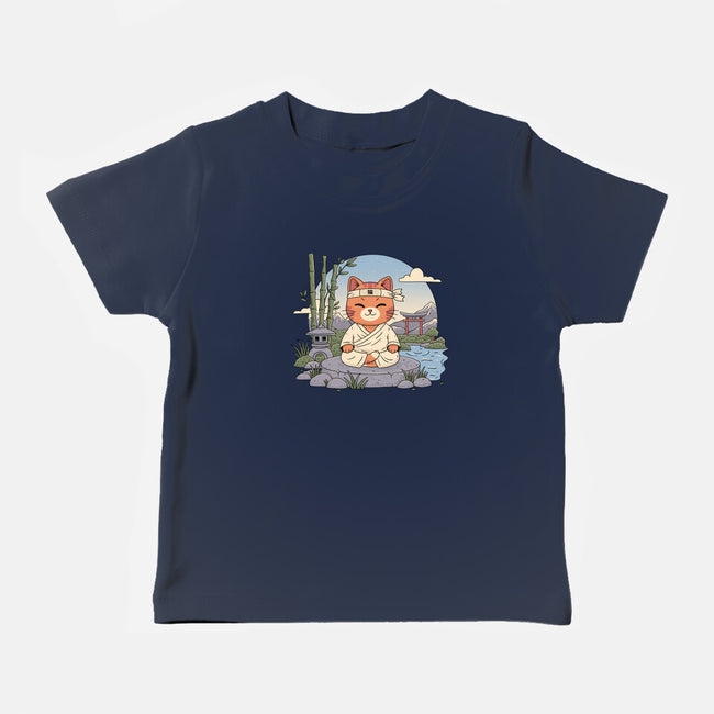 Meditating Cat-Baby-Basic-Tee-GODZILLARGE