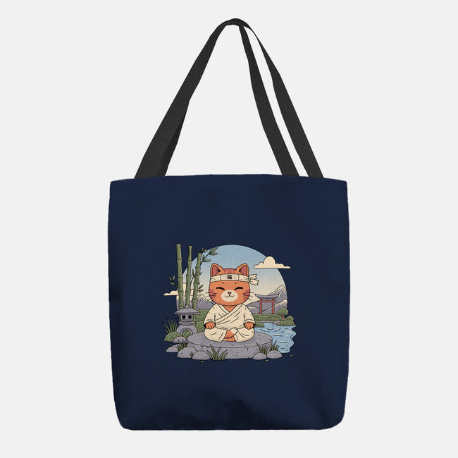 Meditating Cat-None-Basic Tote-Bag-GODZILLARGE