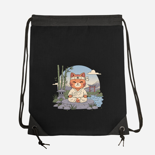 Meditating Cat-None-Drawstring-Bag-GODZILLARGE