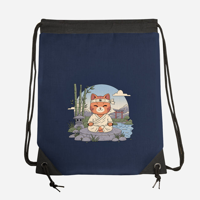 Meditating Cat-None-Drawstring-Bag-GODZILLARGE