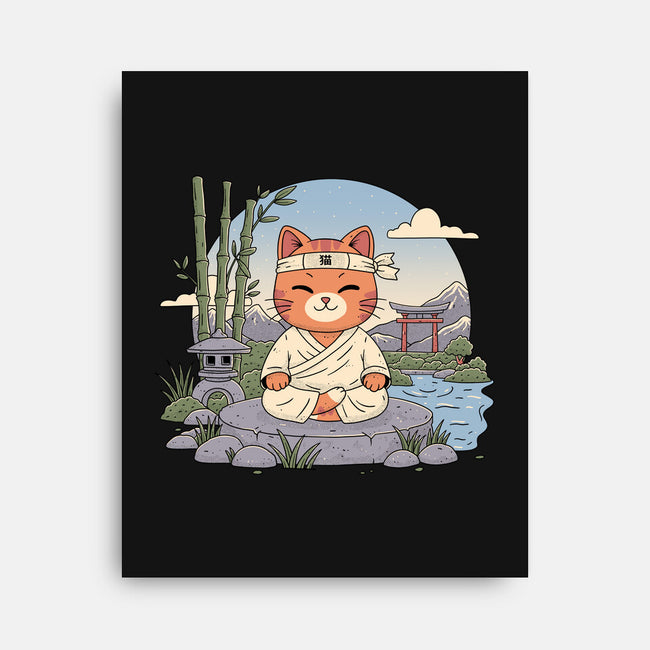 Meditating Cat-None-Stretched-Canvas-GODZILLARGE