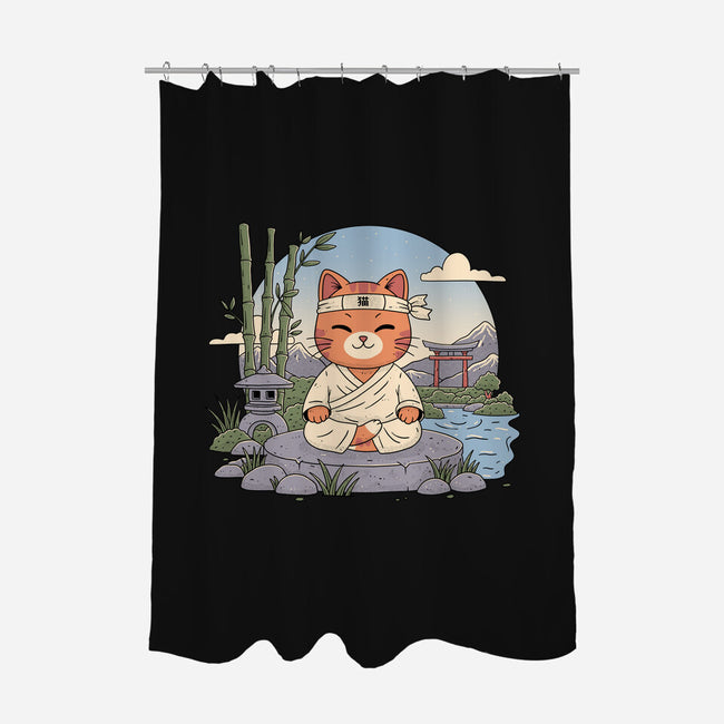 Meditating Cat-None-Polyester-Shower Curtain-GODZILLARGE