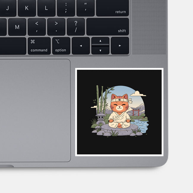 Meditating Cat-None-Glossy-Sticker-GODZILLARGE