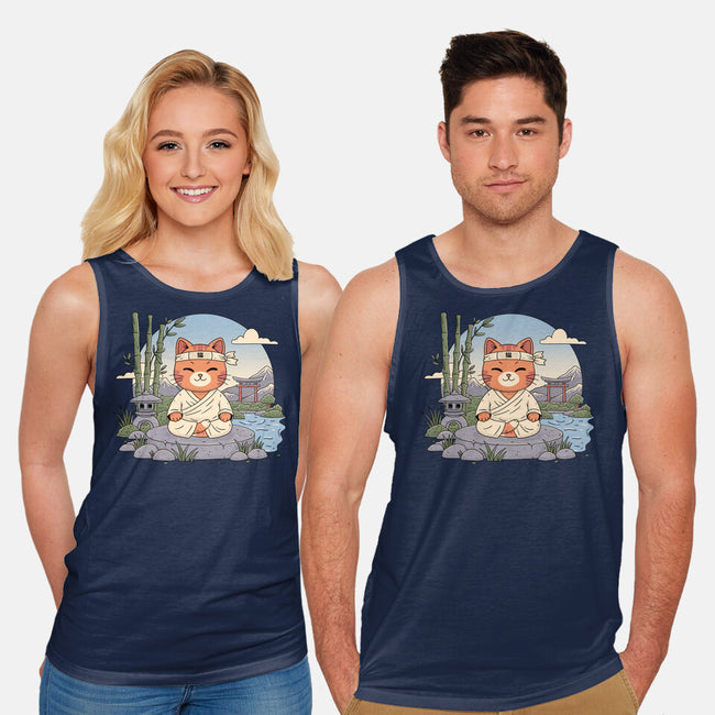 Meditating Cat-Unisex-Basic-Tank-GODZILLARGE