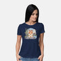 Meditating Cat-Womens-Basic-Tee-GODZILLARGE