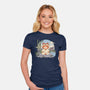 Meditating Cat-Womens-Fitted-Tee-GODZILLARGE