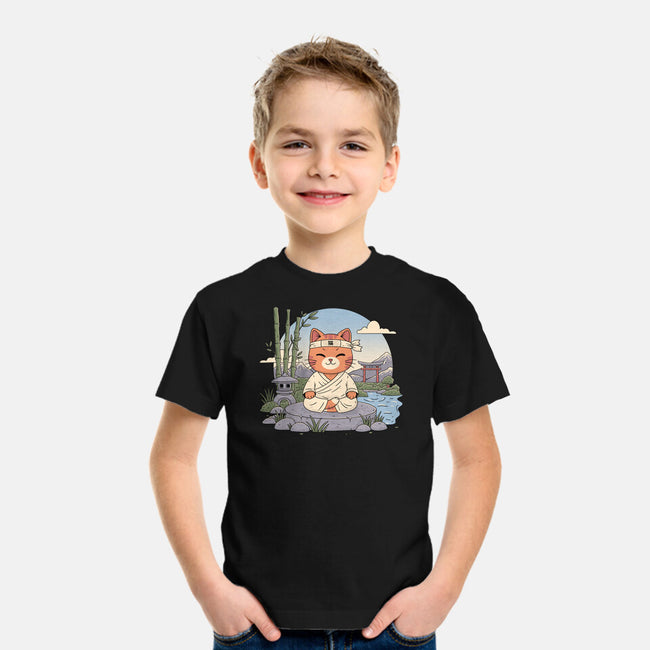 Meditating Cat-Youth-Basic-Tee-GODZILLARGE