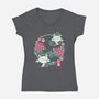 Origami Turtle-Womens-V-Neck-Tee-NemiMakeit