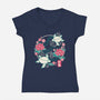 Origami Turtle-Womens-V-Neck-Tee-NemiMakeit