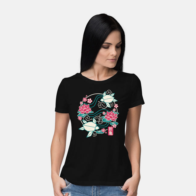 Origami Turtle-Womens-Basic-Tee-NemiMakeit