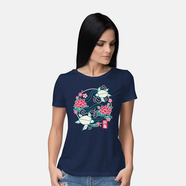 Origami Turtle-Womens-Basic-Tee-NemiMakeit
