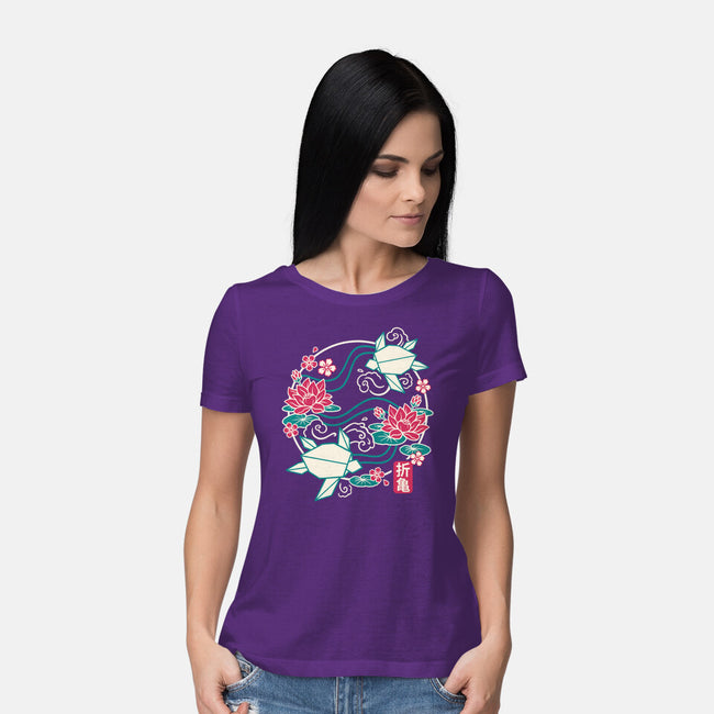 Origami Turtle-Womens-Basic-Tee-NemiMakeit