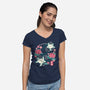 Origami Turtle-Womens-V-Neck-Tee-NemiMakeit