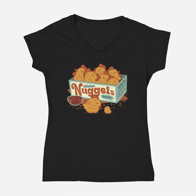 Chicken Nuggets-Womens-V-Neck-Tee-tobefonseca
