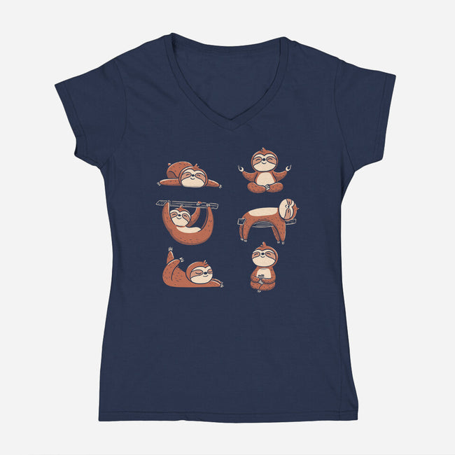 Sloth Yoga-Womens-V-Neck-Tee-tobefonseca