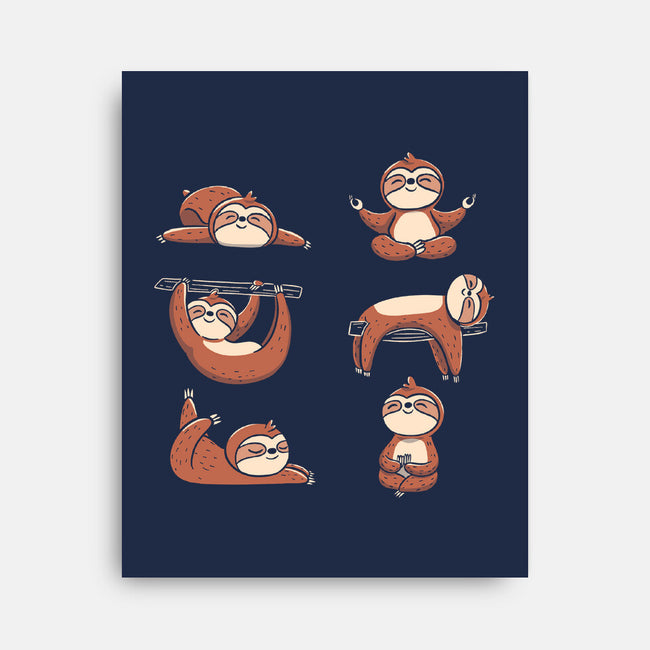 Sloth Yoga-None-Stretched-Canvas-tobefonseca