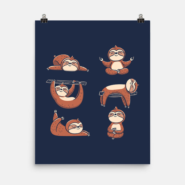 Sloth Yoga-None-Matte-Poster-tobefonseca