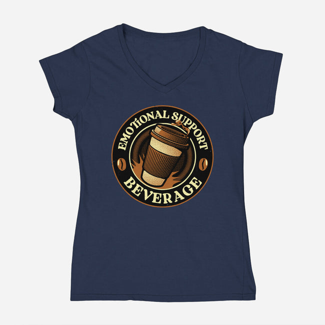 Emotional Support Beverage Coffee-Womens-V-Neck-Tee-tobefonseca