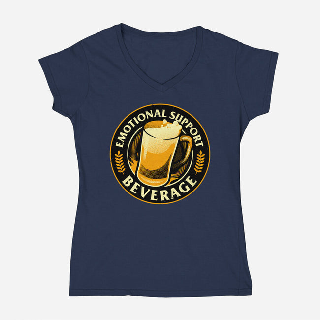 Emotional Support Beverage Beer-Womens-V-Neck-Tee-tobefonseca