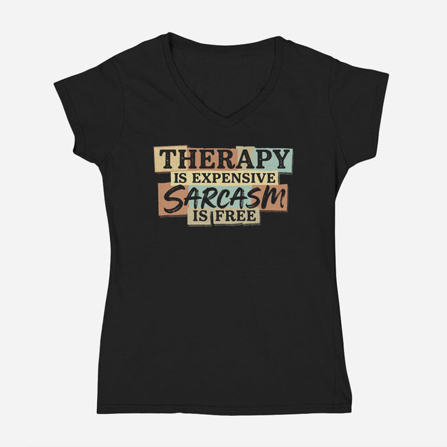 Sarcasm Is Free-Womens-V-Neck-Tee-Popnotic