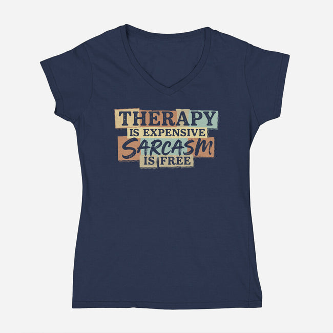 Sarcasm Is Free-Womens-V-Neck-Tee-Popnotic