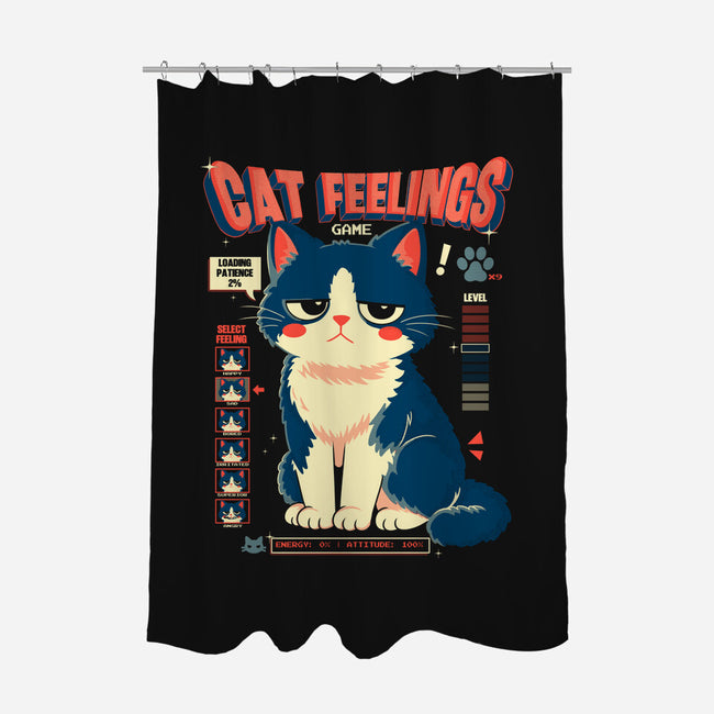 Cat Feelings Game-None-Polyester-Shower Curtain-Eoli Studio
