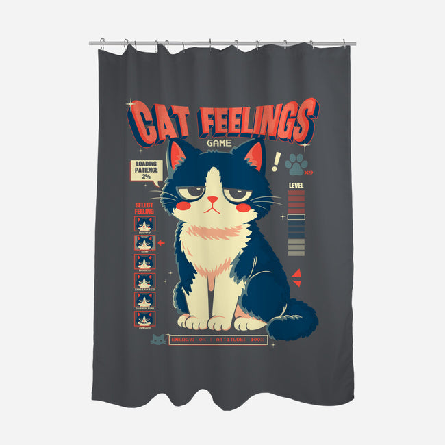 Cat Feelings Game-None-Polyester-Shower Curtain-Eoli Studio