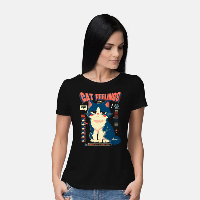 Cat Feelings Game-Womens-Basic-Tee-Eoli Studio