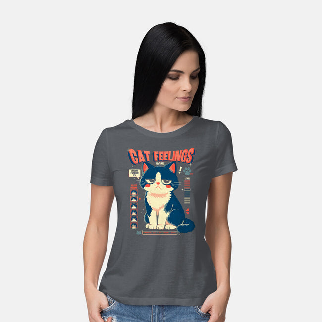 Cat Feelings Game-Womens-Basic-Tee-Eoli Studio