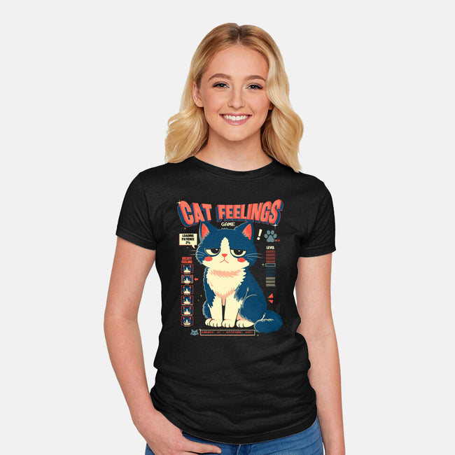 Cat Feelings Game-Womens-Fitted-Tee-Eoli Studio