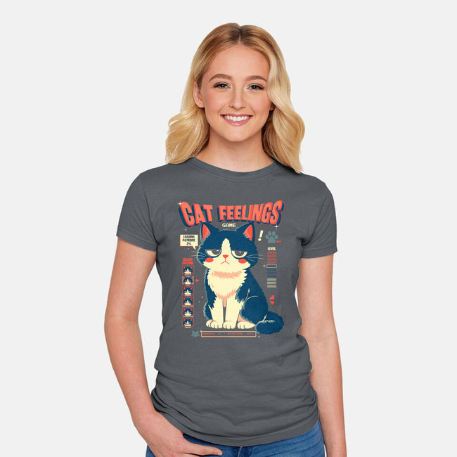 Cat Feelings Game-Womens-Fitted-Tee-Eoli Studio